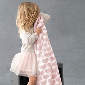 NWT Little Giraffe Luxe Heart Baby Blanket Pink